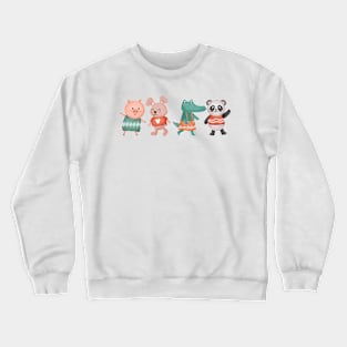 Pig RAbbit Crocodile Panda Crewneck Sweatshirt